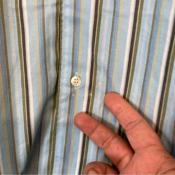 Lacoste Shirt Men’s Size 38 Striped Cotton Long Sleeve Logo Multicolor Casual - Picture 14 of 16